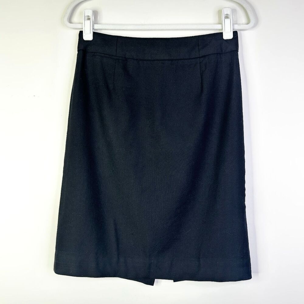 J Crew Skirt Women 4 Black Super 120's Pencil Wool Lined Corpcore Suiting Office
